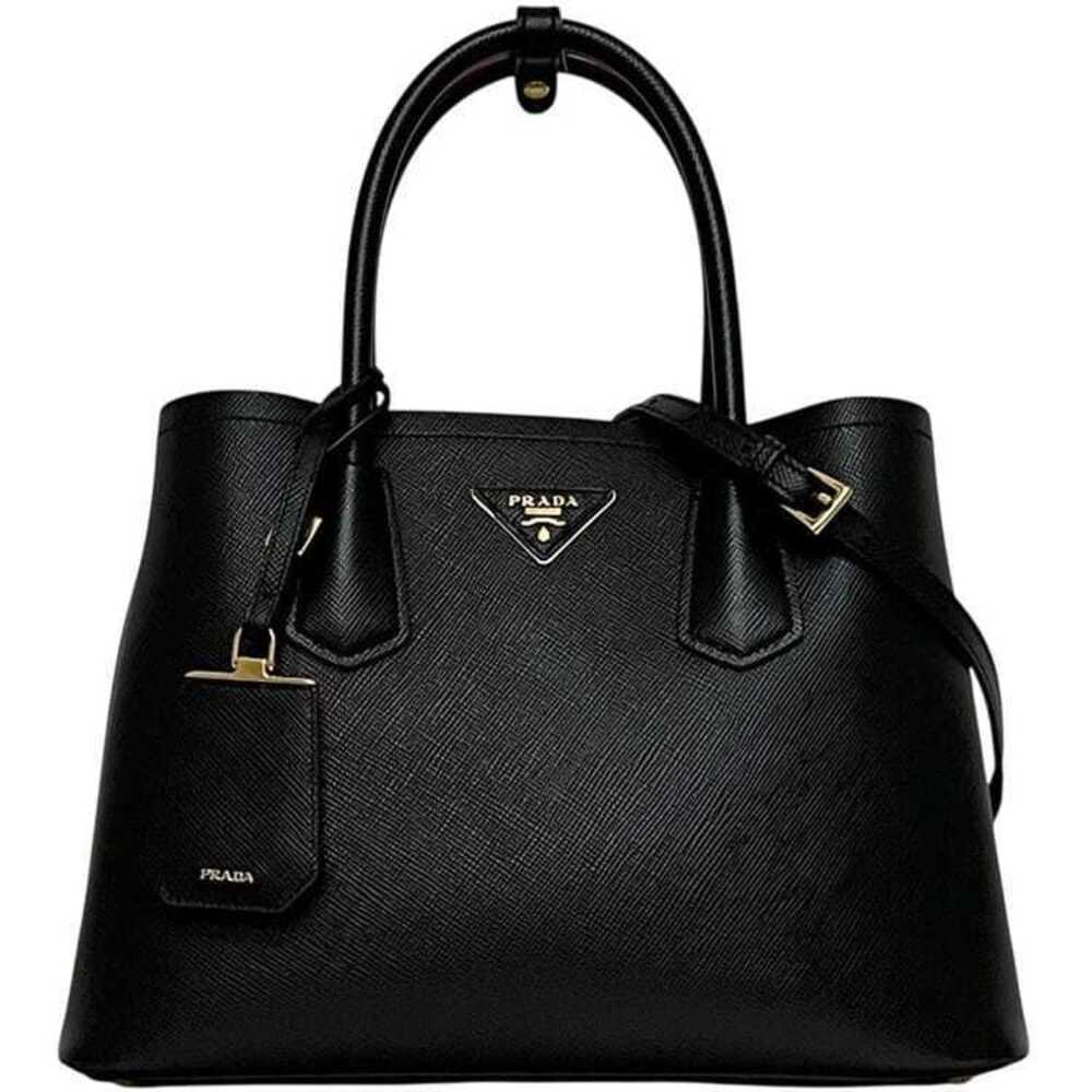 Prada Bag Black Nero Black Saffiano F Tote Triangle Plate Shoulder Crossbody